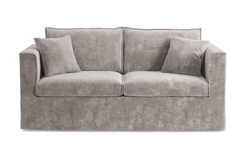 Travstad 3-sits Bäddsoffa med HVILA Bäddmadrass 140x200 cm Polyesterskum med Tvättbar klädsel - Grå/Vit - Möbler - Vardagsrum - Bäddsoffor - 3-sits bäddsoffa