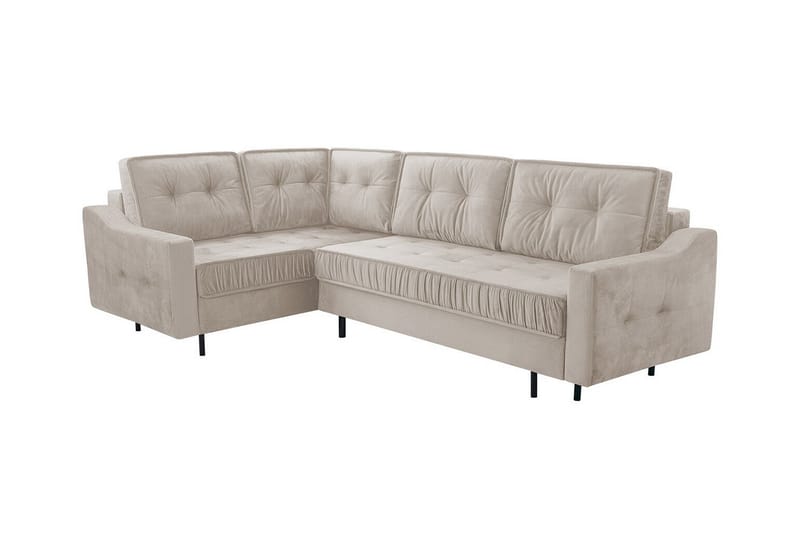 Tregaron 4-sits Hörnbäddsoffa Beige/Ljusbeige - Möbler - Vardagsrum - Bäddsoffor - Hörnbäddsoffa