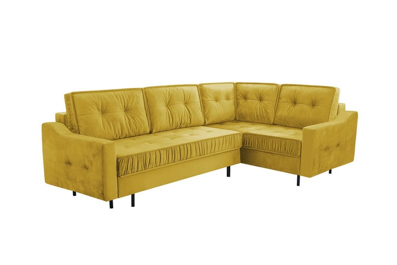 Tregaron 4-sits Hörnbäddsoffa Gul-Grön - Möbler - Vardagsrum - Bäddsoffor - Hörnbäddsoffa