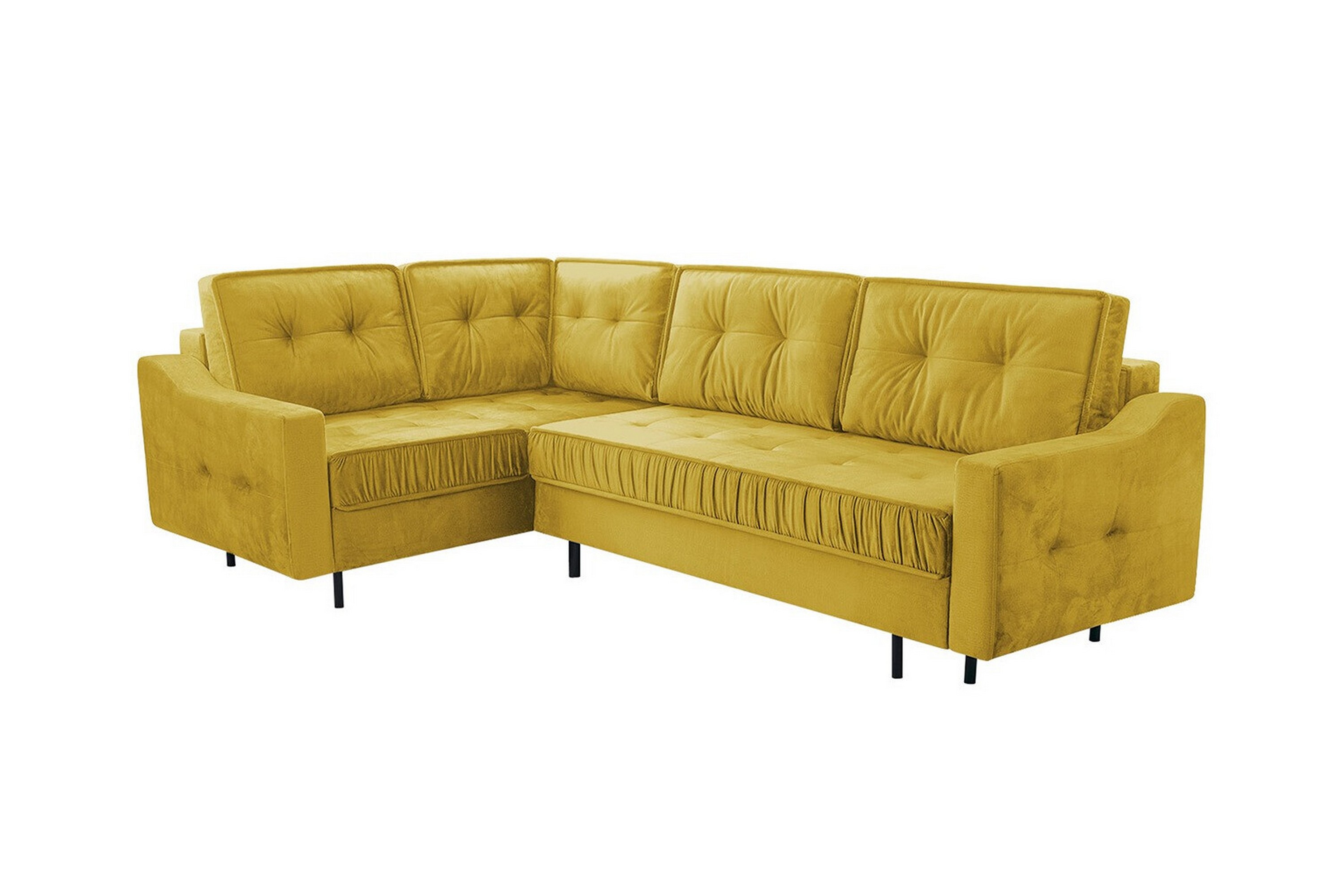 tregaron 4-sits hörnbäddsoffa gul-grön -