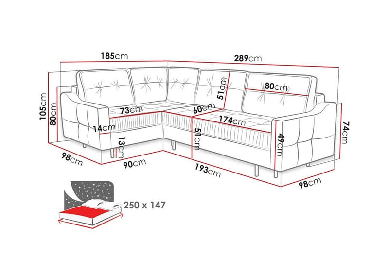 Tregaron 4-sits Hörnbäddsoffa Gul-Grön - Möbler - Vardagsrum - Bäddsoffor - Hörnbäddsoffa