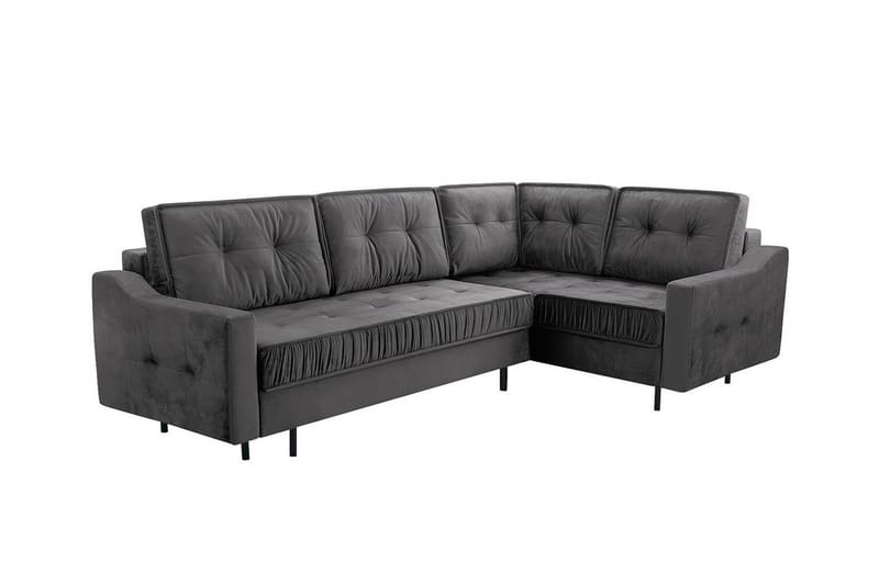 Tregaron 4-sits Hörnbäddsoffa Mörkgrå - Möbler - Vardagsrum - Bäddsoffor - Hörnbäddsoffa