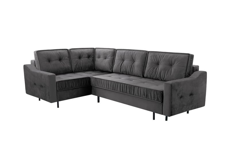 Tregaron 4-sits Hörnbäddsoffa Mörkgrå - Möbler - Vardagsrum - Bäddsoffor - Hörnbäddsoffa