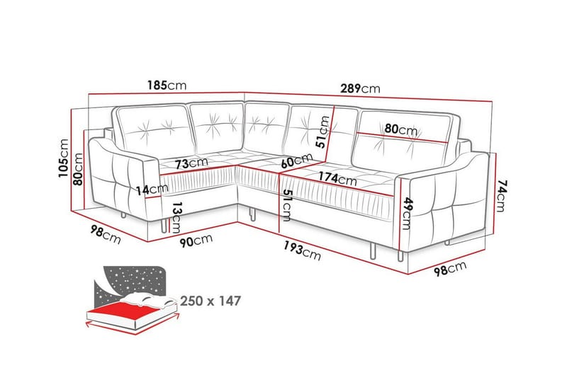 Tregaron 4-sits Hörnbäddsoffa Mörkgrön - Möbler - Vardagsrum - Bäddsoffor - Hörnbäddsoffa