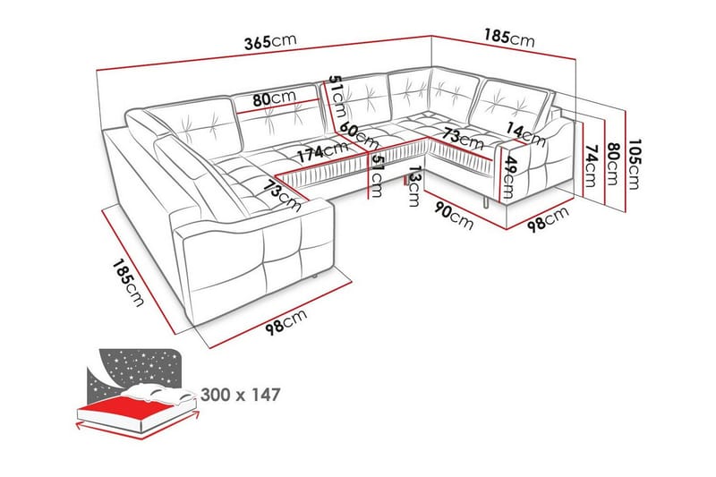 Tregaron 5-sits Hörnbäddsoffa Beige - Möbler - Vardagsrum - Bäddsoffor - Hörnbäddsoffa