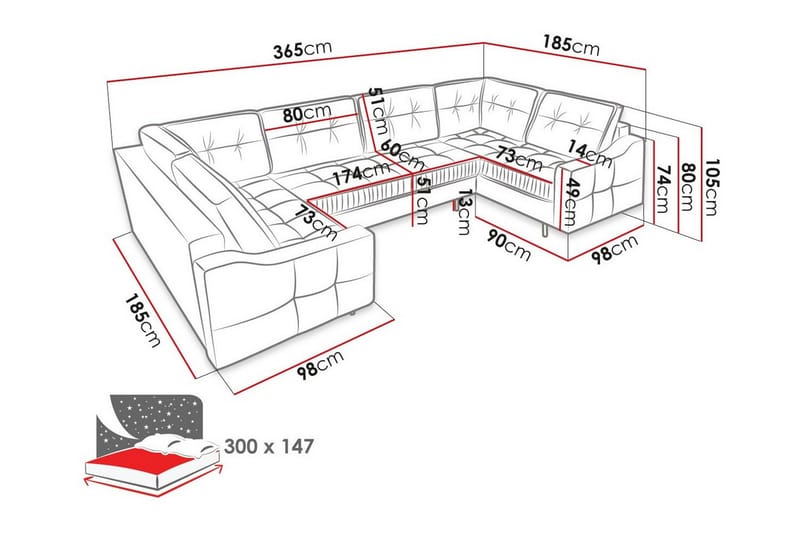 Tregaron 5-sits Hörnbäddsoffa Gul - Möbler - Vardagsrum - Bäddsoffor - Hörnbäddsoffa