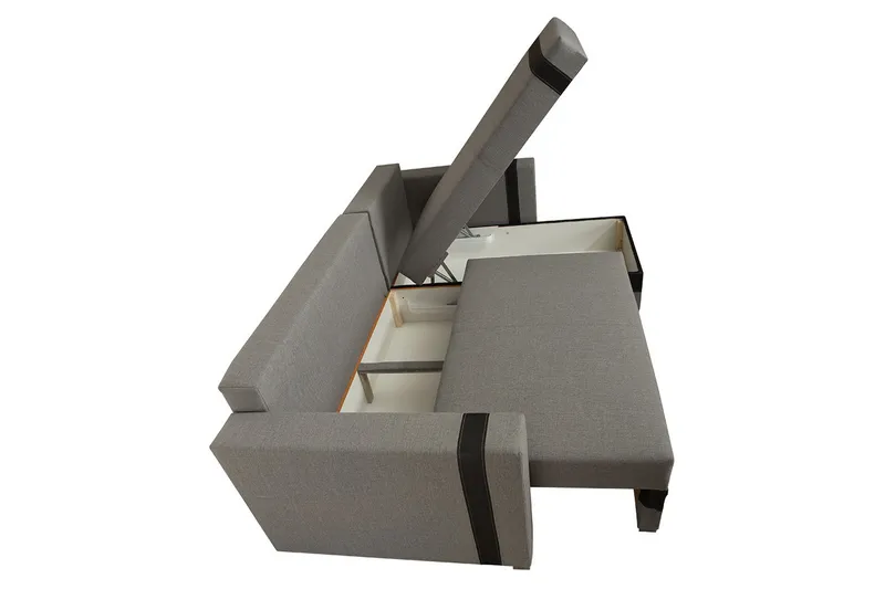 Trendy Divanbäddsoffa 235x155x82 cm - Grå - Möbler - Vardagsrum - Bäddsoffor