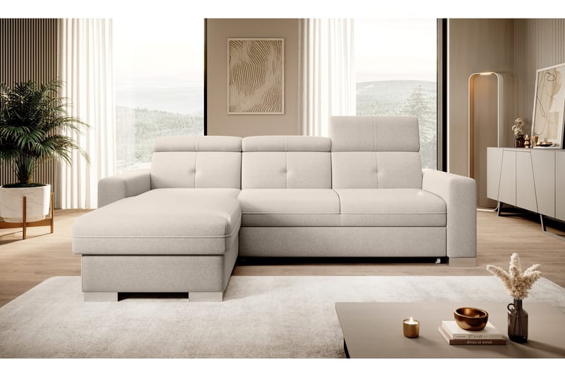 Trent Bäddsoffa m. Divan med Förvaring 3-sits, Beige