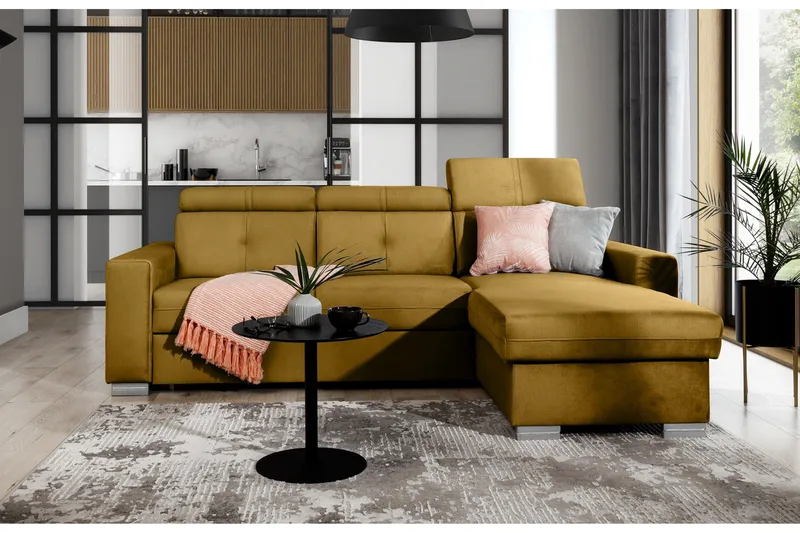 Trent Bäddsoffa m. Divan med Förvaring 3-sits - Gul - Möbler - Vardagsrum - Bäddsoffor