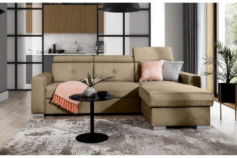 Trent Bäddsoffa m. Divan med Förvaring 3-sits - Ljusbrun - Möbler - Vardagsrum - Bäddsoffor