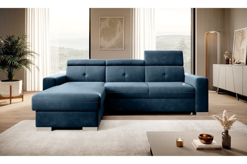 Trent Bäddsoffa m. Divan med Förvaring 3-sits - Mörkblå - Möbler - Vardagsrum - Bäddsoffor