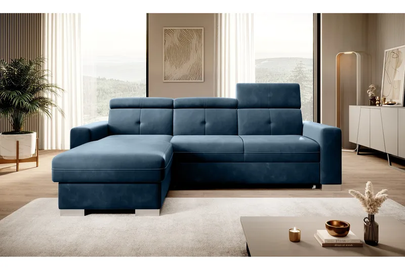 Trent Bäddsoffa m. Divan med Förvaring 3-sits - Mörkblå - Möbler - Vardagsrum - Bäddsoffor