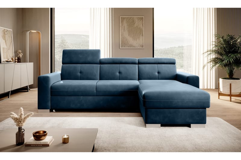 Trent Bäddsoffa m. Divan med Förvaring 3-sits - Mörkblå - Möbler - Vardagsrum - Bäddsoffor