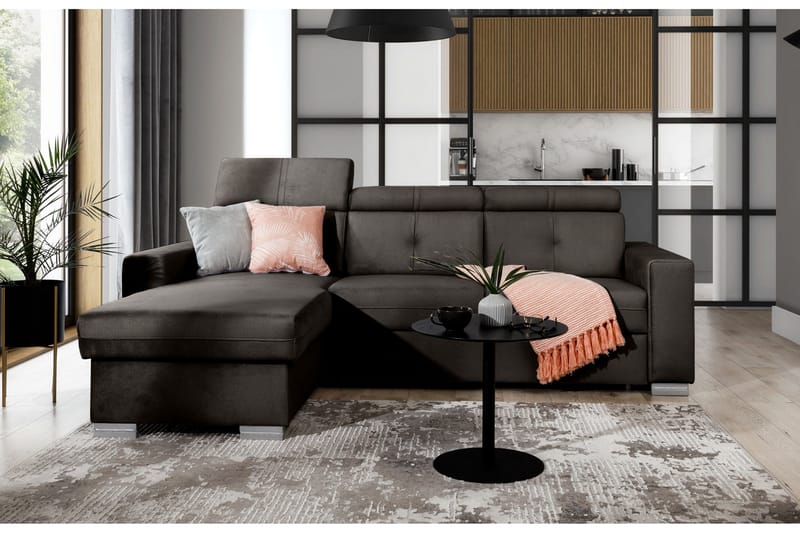 Trent Bäddsoffa m. Divan med Förvaring 3-sits - Mörkbrun - Möbler - Vardagsrum - Bäddsoffor