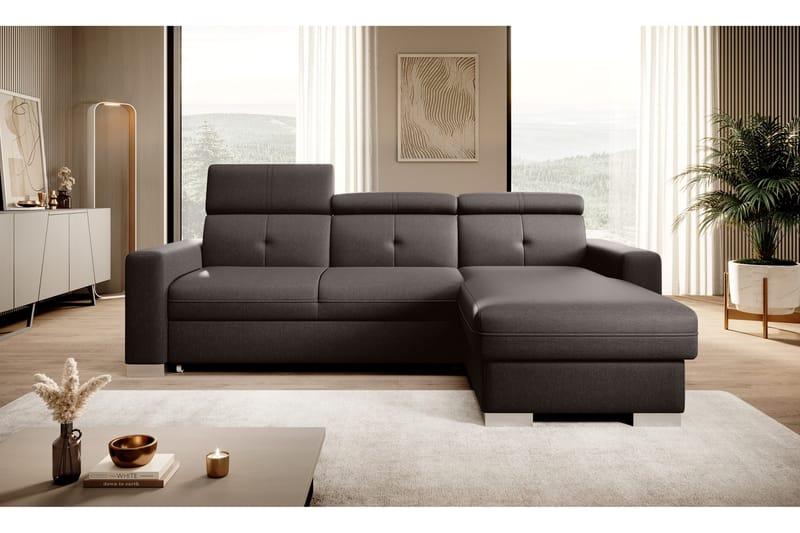 Trent Bäddsoffa m. Divan med Förvaring 3-sits - Mörkbrun - Möbler - Vardagsrum - Bäddsoffor