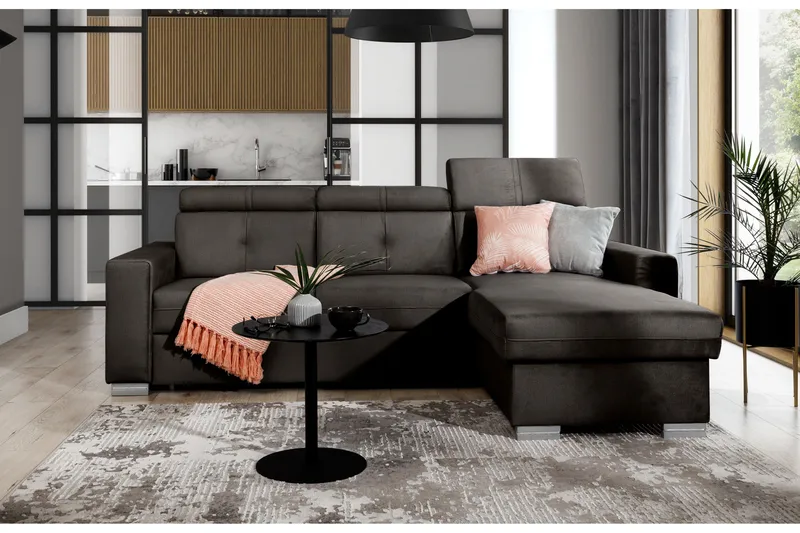 Trent Bäddsoffa m. Divan med Förvaring 3-sits - Mörkbrun - Möbler - Vardagsrum - Bäddsoffor