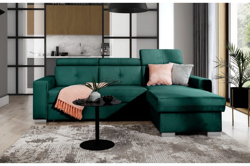 Trent Bäddsoffa m. Divan med Förvaring 3-sits - Mörkgrön - Möbler - Vardagsrum - Bäddsoffor