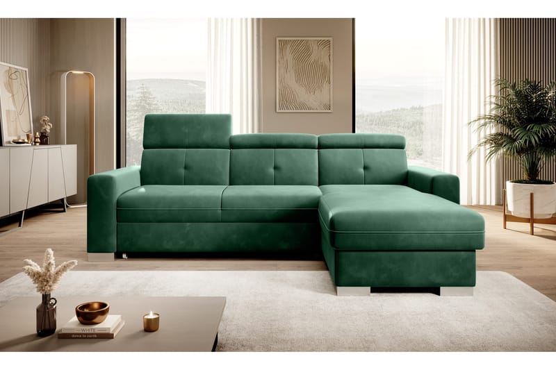 Trent Bäddsoffa m. Divan med Förvaring 3-sits - Mörkgrön - Möbler - Vardagsrum - Bäddsoffor