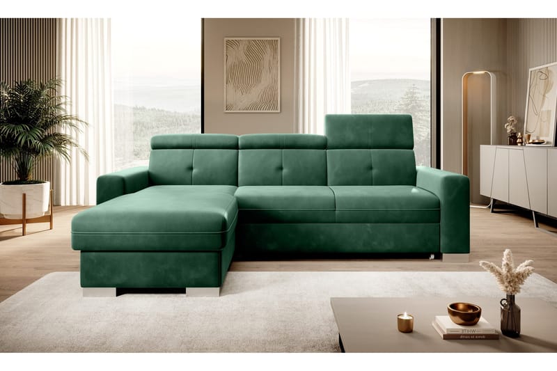 Trent Bäddsoffa m. Divan med Förvaring 3-sits - Mörkgrön - Möbler - Vardagsrum - Bäddsoffor