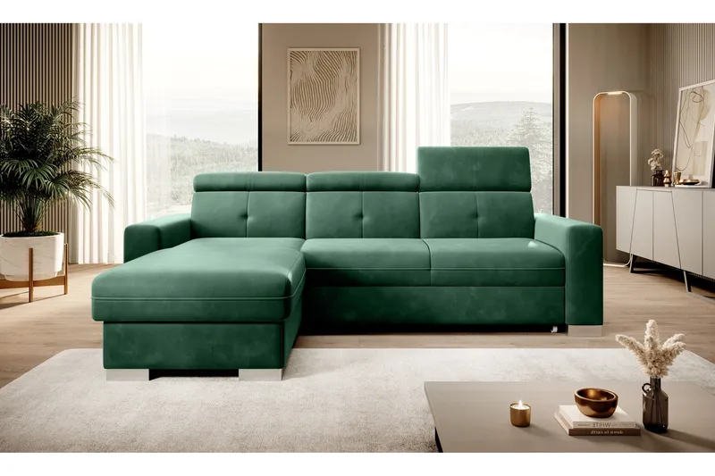 Trent Bäddsoffa m. Divan med Förvaring 3-sits - Mörkgrön - Möbler - Vardagsrum - Bäddsoffor