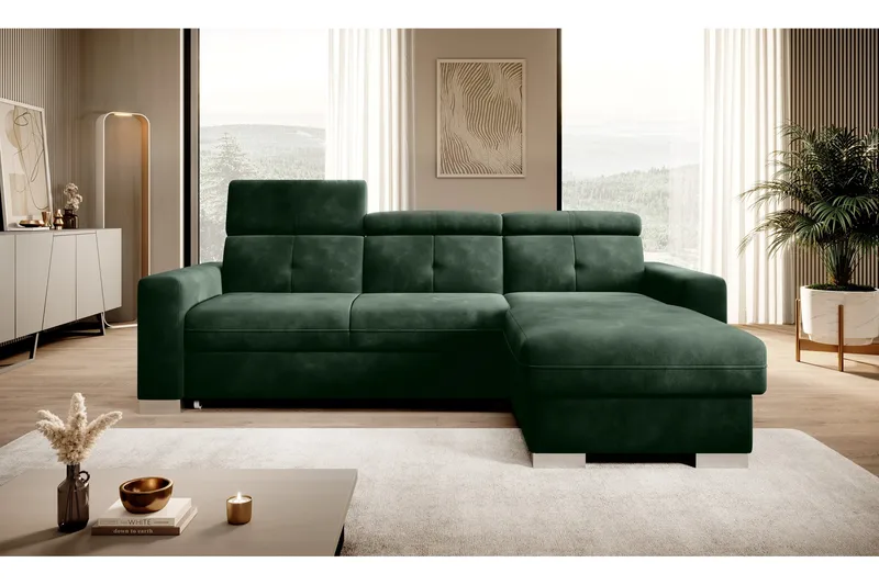 Trent Bäddsoffa m. Divan med Förvaring 3-sits - Mörkgrön - Möbler - Vardagsrum - Bäddsoffor