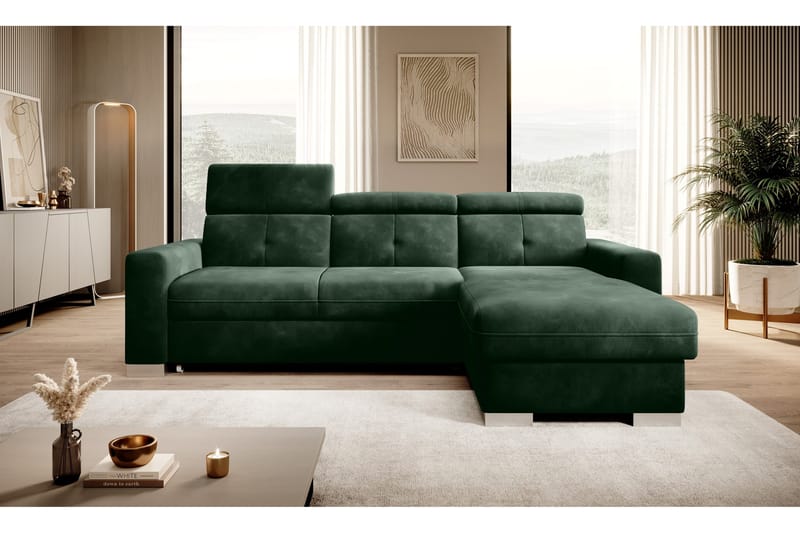 Trent Bäddsoffa m. Divan med Förvaring 3-sits - Mörkgrön - Möbler - Vardagsrum - Bäddsoffor