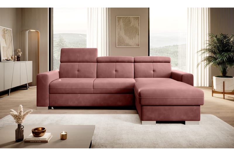 Trent Bäddsoffa m. Divan med Förvaring 3-sits - Rosa - Möbler - Vardagsrum - Bäddsoffor