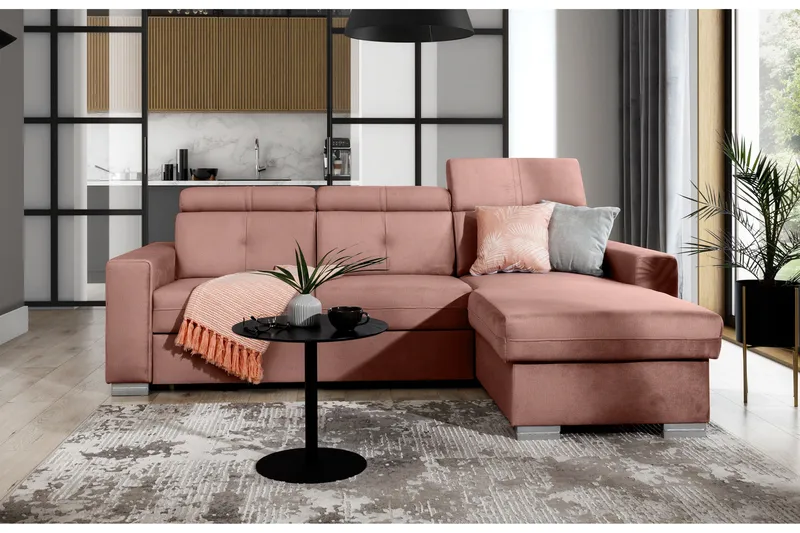 Trent Bäddsoffa m. Divan med Förvaring 3-sits - Rosa - Möbler - Vardagsrum - Bäddsoffor