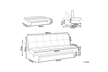 Tripta Bäddsoffa 3-sits - Svart/Vit - Möbler - Vardagsrum - Bäddsoffor