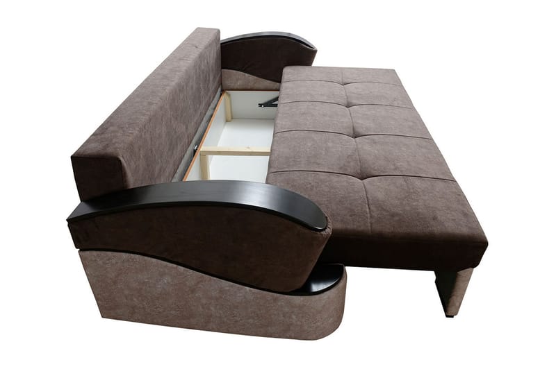 TURBO Bäddsoffa 200x96x90 cm - Brun/Grå - Möbler - Vardagsrum - Bäddsoffor