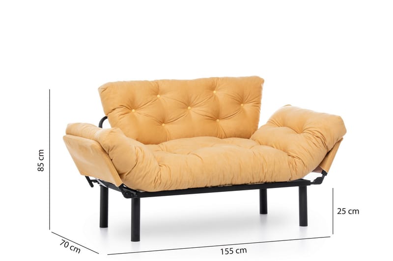 TURIELLOS 2-sits Bäddsoffa Gul - Möbler - Vardagsrum - Bäddsoffor