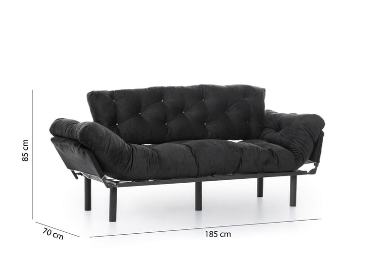 TURIELLOS 3-sits Bäddsoffa Svart - Möbler - Vardagsrum - Bäddsoffor