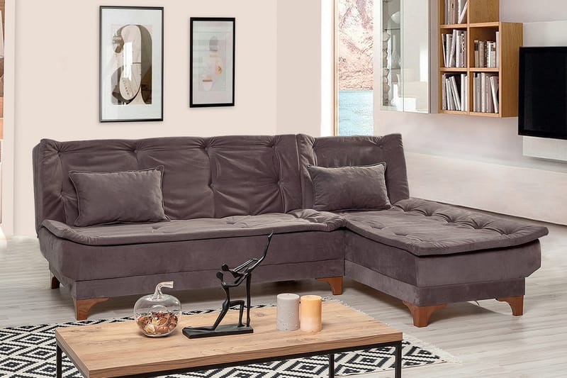 Turso Bäddsoffa med Divan Höger - Grå - Möbler - Vardagsrum - Bäddsoffor