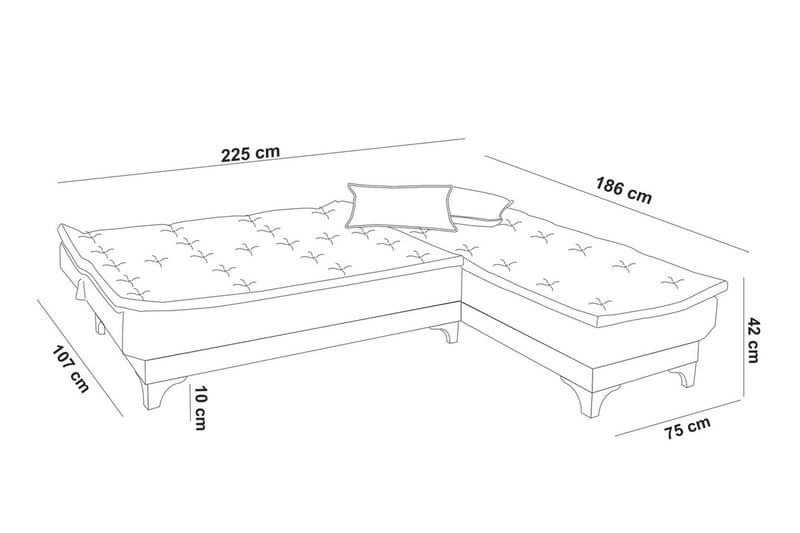 Turso Bäddsoffa med Divan Höger - Ljusbrun - Möbler - Vardagsrum - Bäddsoffor