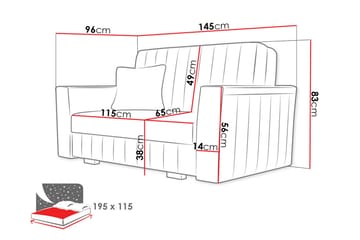 Upperud 2-sits Bäddsoffa - Svart - Möbler - Vardagsrum - Bäddsoffor