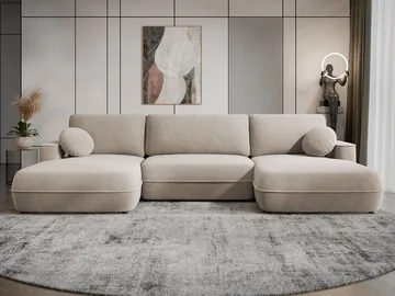 Uppland Bäddsoffa Dubbeldivan 5-sits - Beige - Möbler - Vardagsrum - Bäddsoffor - U bäddsoffa