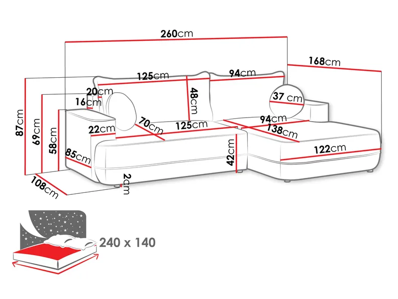 Uppland Bäddsoffa med Divan 3-sits - Beige - Möbler - Vardagsrum - Bäddsoffor