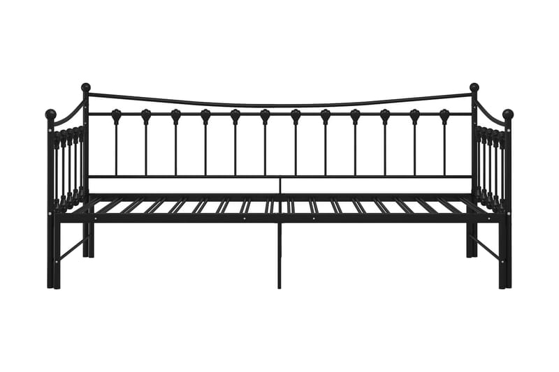 Utdragbar sängram bäddsoffa svart metall 90x200 cm - Svart - Möbler - Vardagsrum - Bäddsoffor - Hörnbäddsoffa