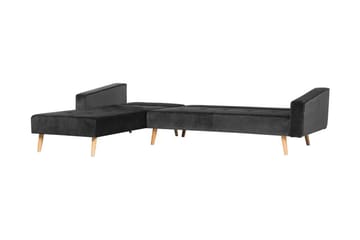 Vadso Vänster Längsbäddad Bäddsoffa 100x270 cm i Sammet - Antracit - Möbler - Vardagsrum - Bäddsoffor