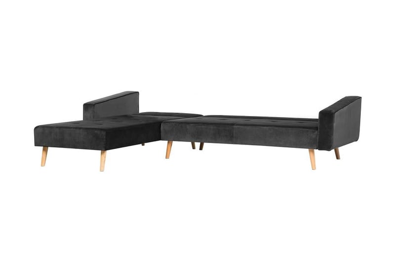 Vadso Vänster Längsbäddad Bäddsoffa 100x270 cm i Sammet - Antracit - Möbler - Vardagsrum - Bäddsoffor