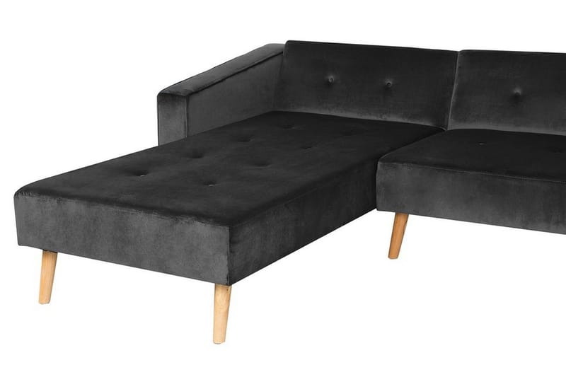 Vadso Vänster Längsbäddad Bäddsoffa 100x270 cm i Sammet - Antracit - Möbler - Vardagsrum - Bäddsoffor