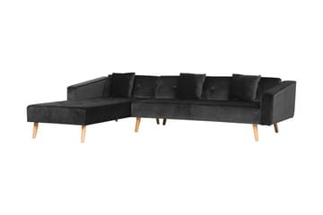Vadso Vänster Längsbäddad Bäddsoffa 100x270 cm i Sammet - Antracit - Möbler - Vardagsrum - Bäddsoffor