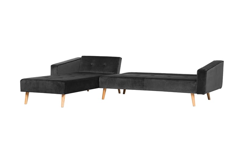 Vadso Vänster Längsbäddad Bäddsoffa 100x270 cm i Sammet - Antracit - Möbler - Vardagsrum - Bäddsoffor