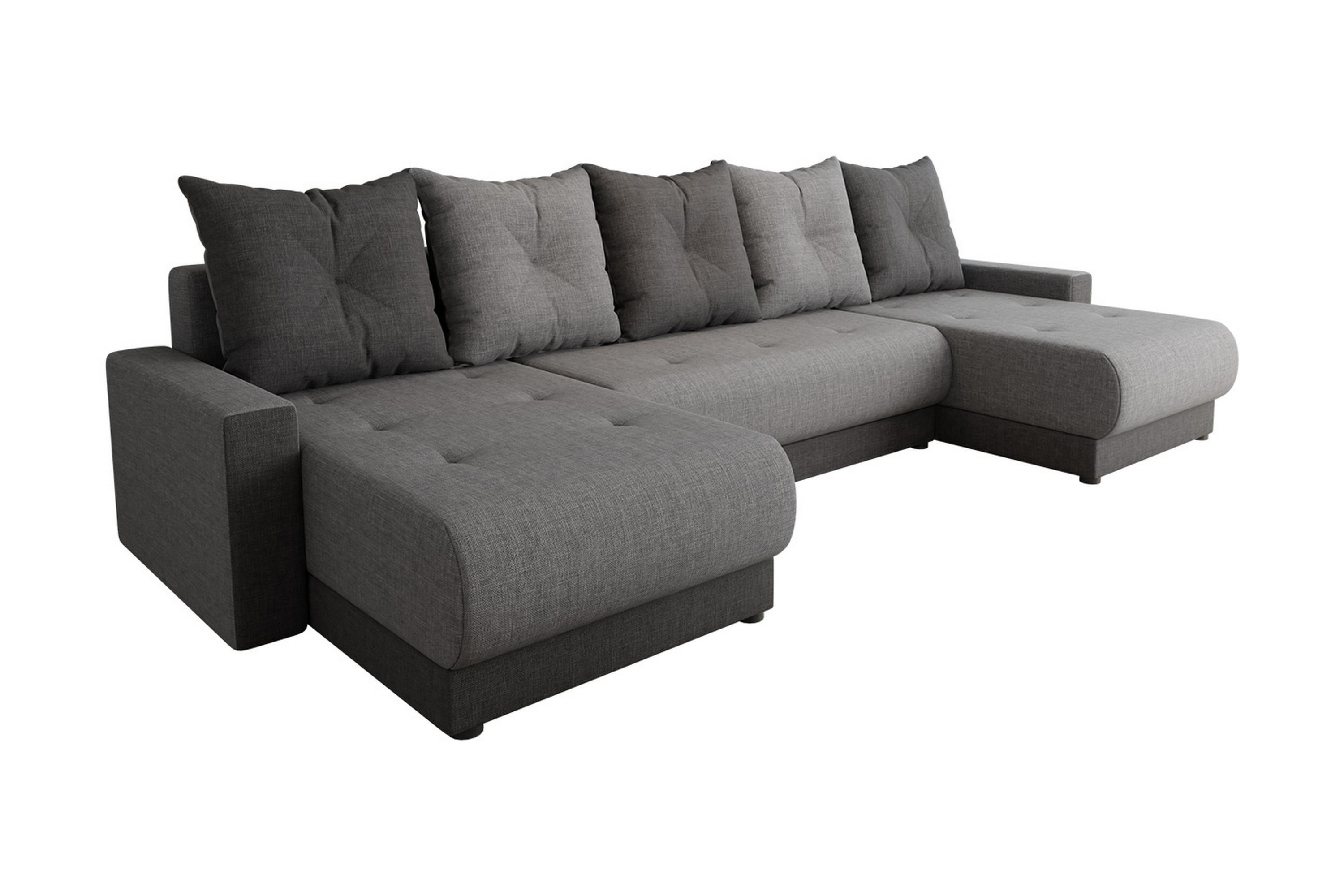 valhall 6-sits bäddsoffa höger - grå