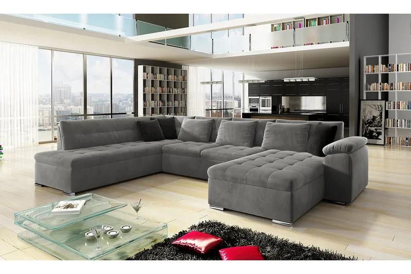 Vekerum 6-sits Bäddsoffa - Grå - Möbler - Vardagsrum - Bäddsoffor - U bäddsoffa