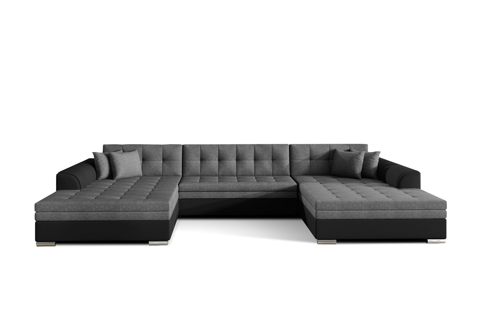 ventolia hörnbäddsoffa universal - grå/svart