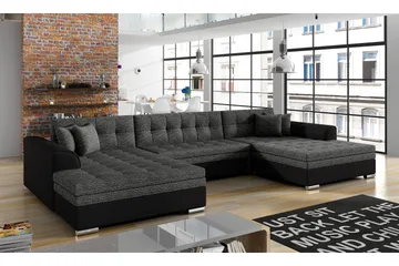Ventolia Hörnbäddsoffa Universal - Grå/Svart - Möbler - Vardagsrum - Bäddsoffor - U bäddsoffa