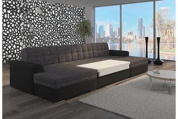 Ventolia Hörnbäddsoffa Universal - Svart/Vit - Möbler - Vardagsrum - Bäddsoffor - U bäddsoffa