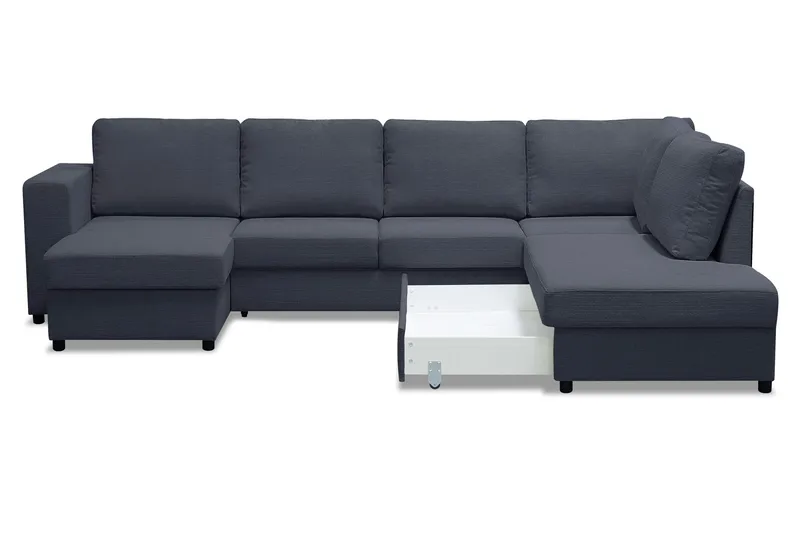 Verona U-bäddsoffa med Divan Vänster - Mörkgrå - Möbler - Vardagsrum - Bäddsoffor - U bäddsoffa