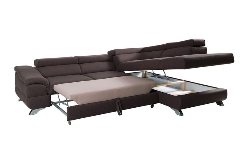 View Bäddsoffa 3-sits med Schäslong Höger - Mörkgrå - Möbler - Vardagsrum - Bäddsoffor - Hörnbäddsoffa